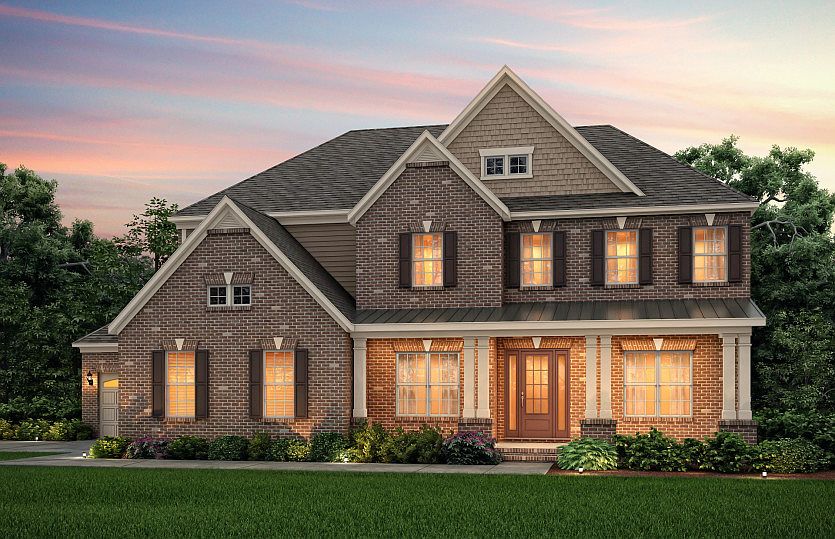 Townsend Exterior 11 features brick, siding, shakes and covered front porch