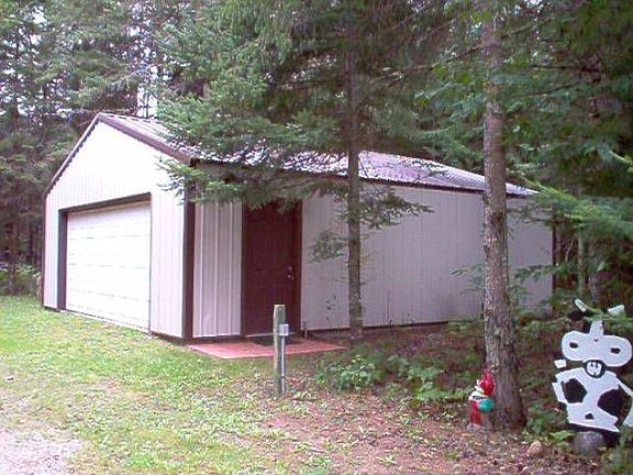 Steel-sided garage