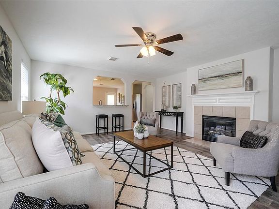Freshly painted walls and new brushed nickel ceiling fan
