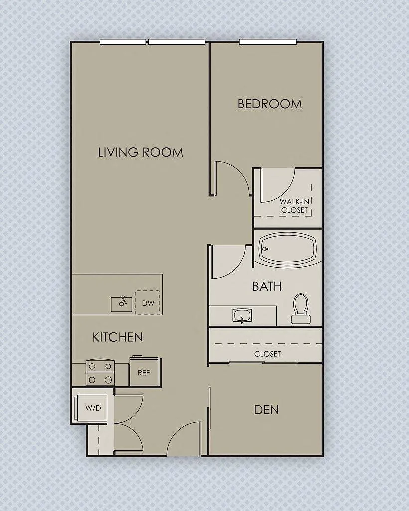Floor plan 1BR + Den C4