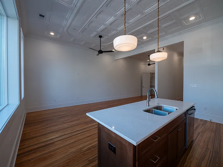 Kitchen into Living Room and Bedroom (without Screens)