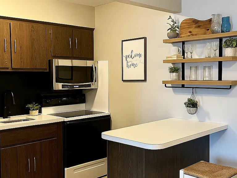 Kitchen with island for entertaining.
