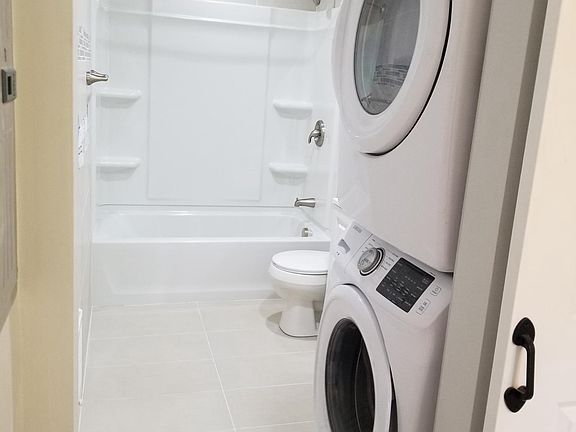bathroom with laundry