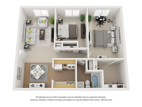 Floor plan 2 Bedroom 1 Bathroom