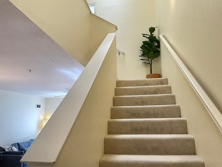 Skylight flowing through the stairway leading to the bedrooms
