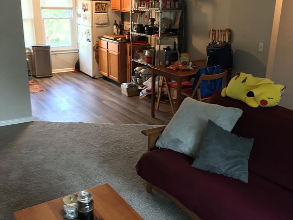 Living room and kitchen area.