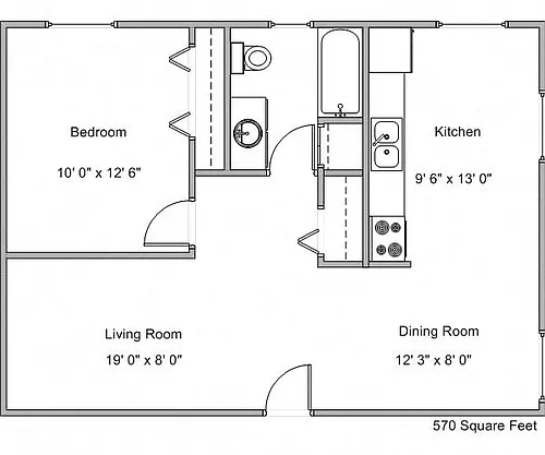 Floor plan One Bedroom 11A