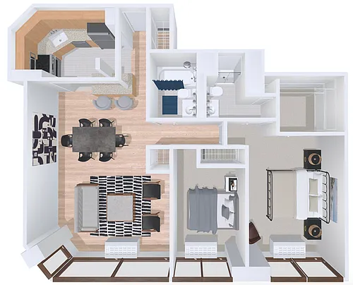 Floor plan 2bd/2b 1