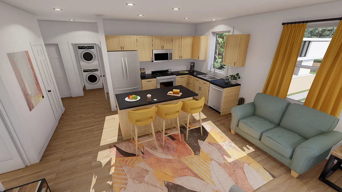 2 bedroom kitchen & living room - Farmstead Lofts