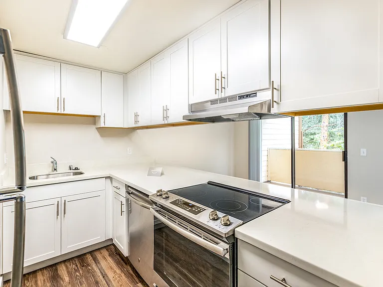 White Cabinets, Flat Cook Top Stove
