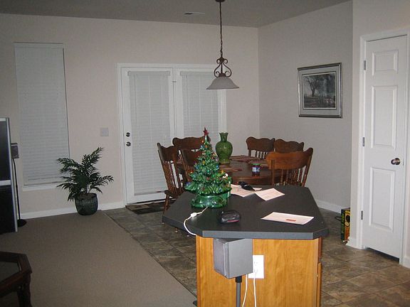 Living Rm-Dining Rm with Berber Carpet and Vinyl Tile Flooring