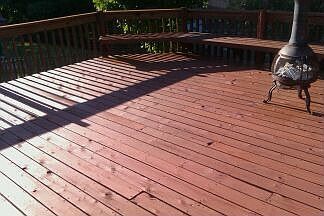 Newly stained deck