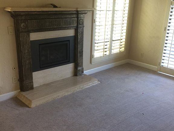 Living room fireplace.