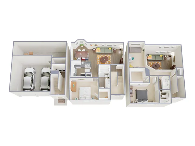 Floor plan 2 Bed, 2 Bath C Townhome