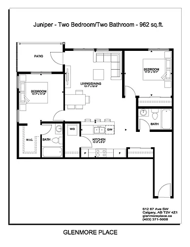 Floor plan 2 Bedroom + 2 Bathroom