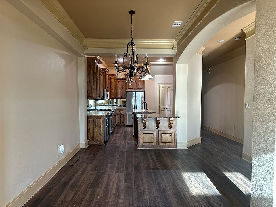 View from living room into kitchen