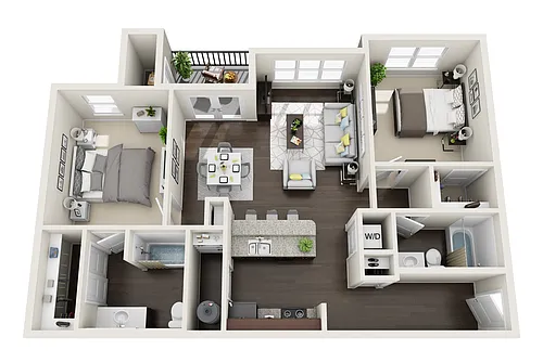 Floor plan 2 Bedroom 2 Bath B
