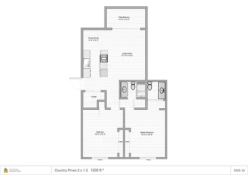 Floor plan Two Bedroom