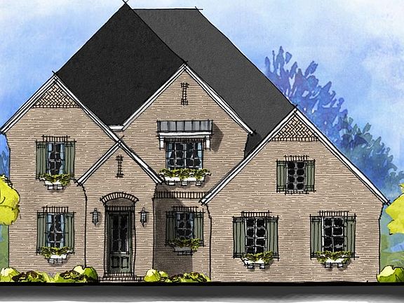 Huntley - English Cottage 3-Car Side Load Garage Note Renderings may show optional features