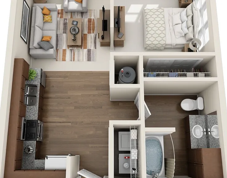 One bedroom one bathroom One bedroom one bathroom