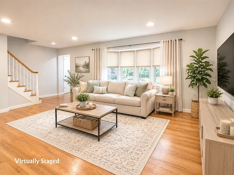 Large, light-filled Living Room and Hardwood Floors (Virtually Staged & Digitally Enhanced)