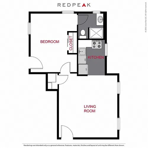 Floor plan 1153 A3 - One Bedroom