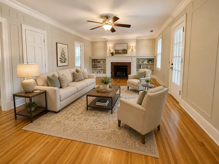 Living room. Other tenants put the tv on the left wall and turn the sofa around