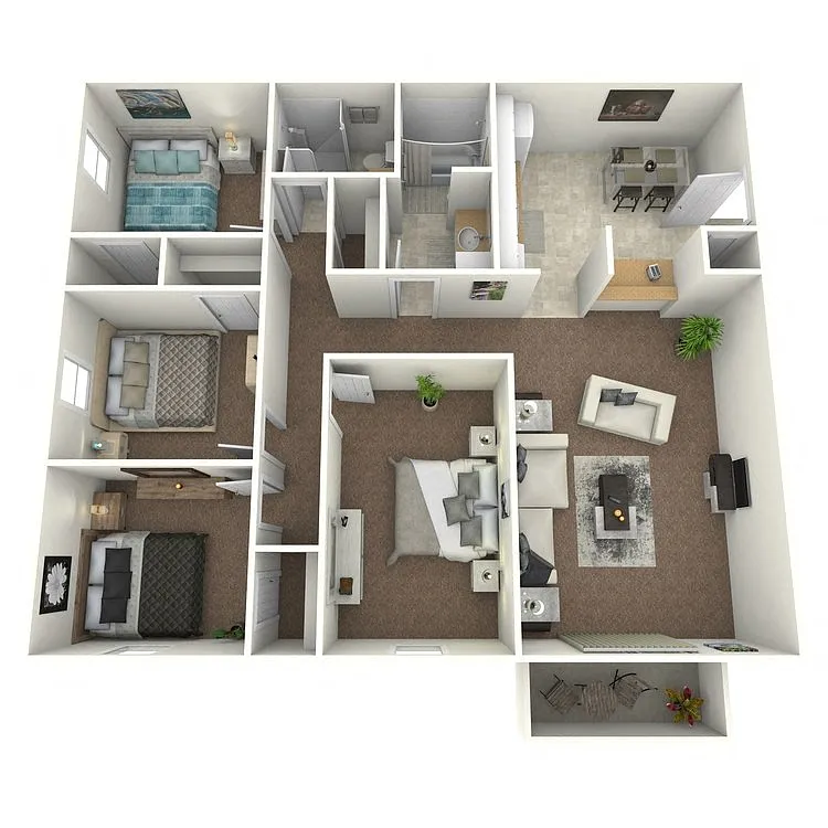 Floor plan Hunter Star - 4 Bed 2 Bath Apartment