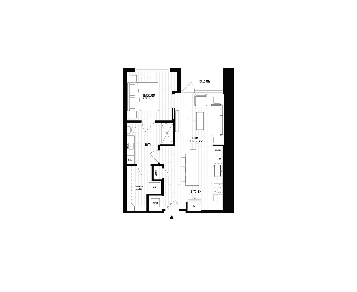 Floor plan 1 Bed/1 Bath-A3