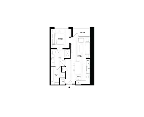 Floor plan 1 Bed/1 Bath-A3