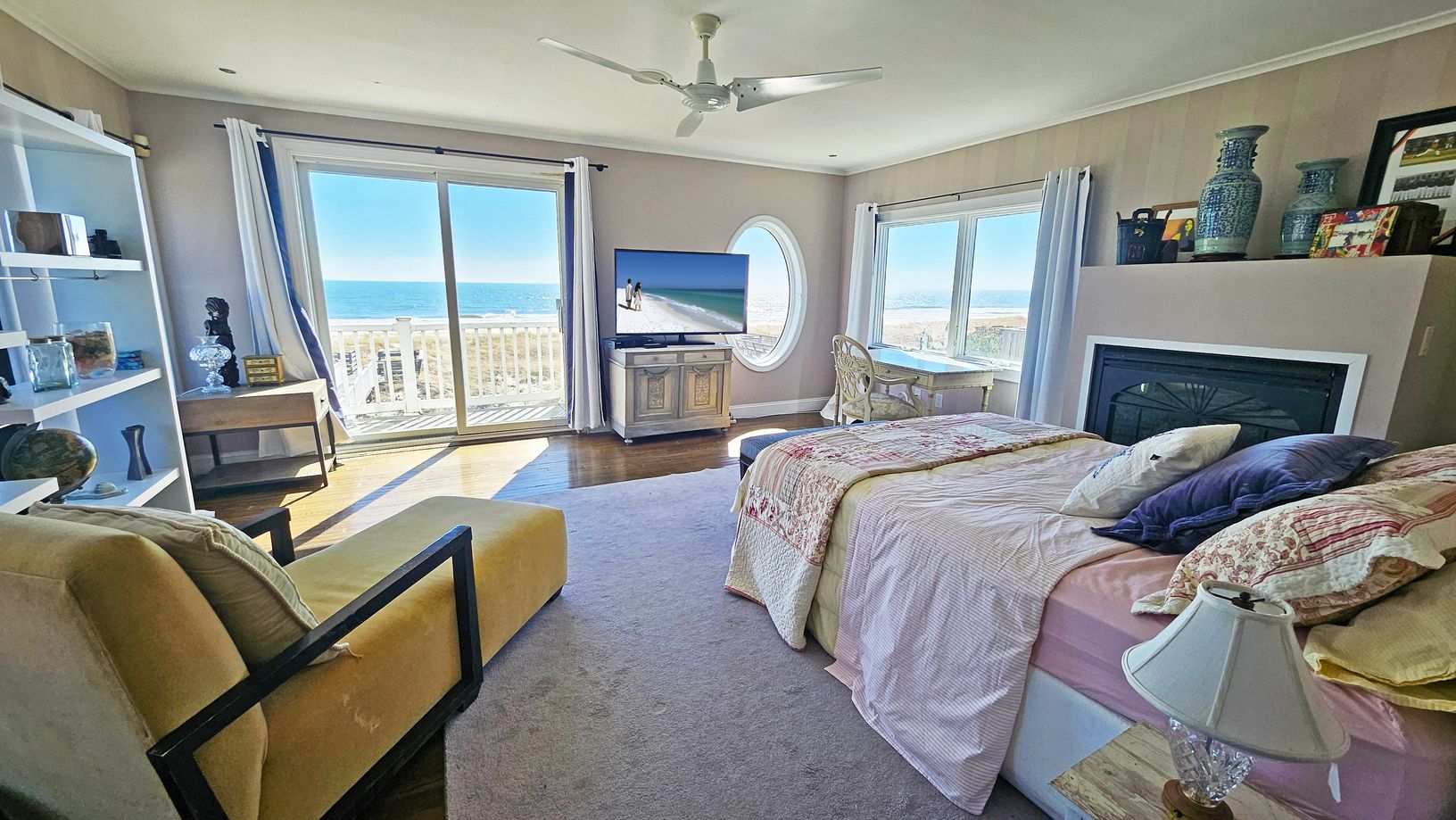  Second floor primary bedroom (BR 3) with private oceanfront balcony