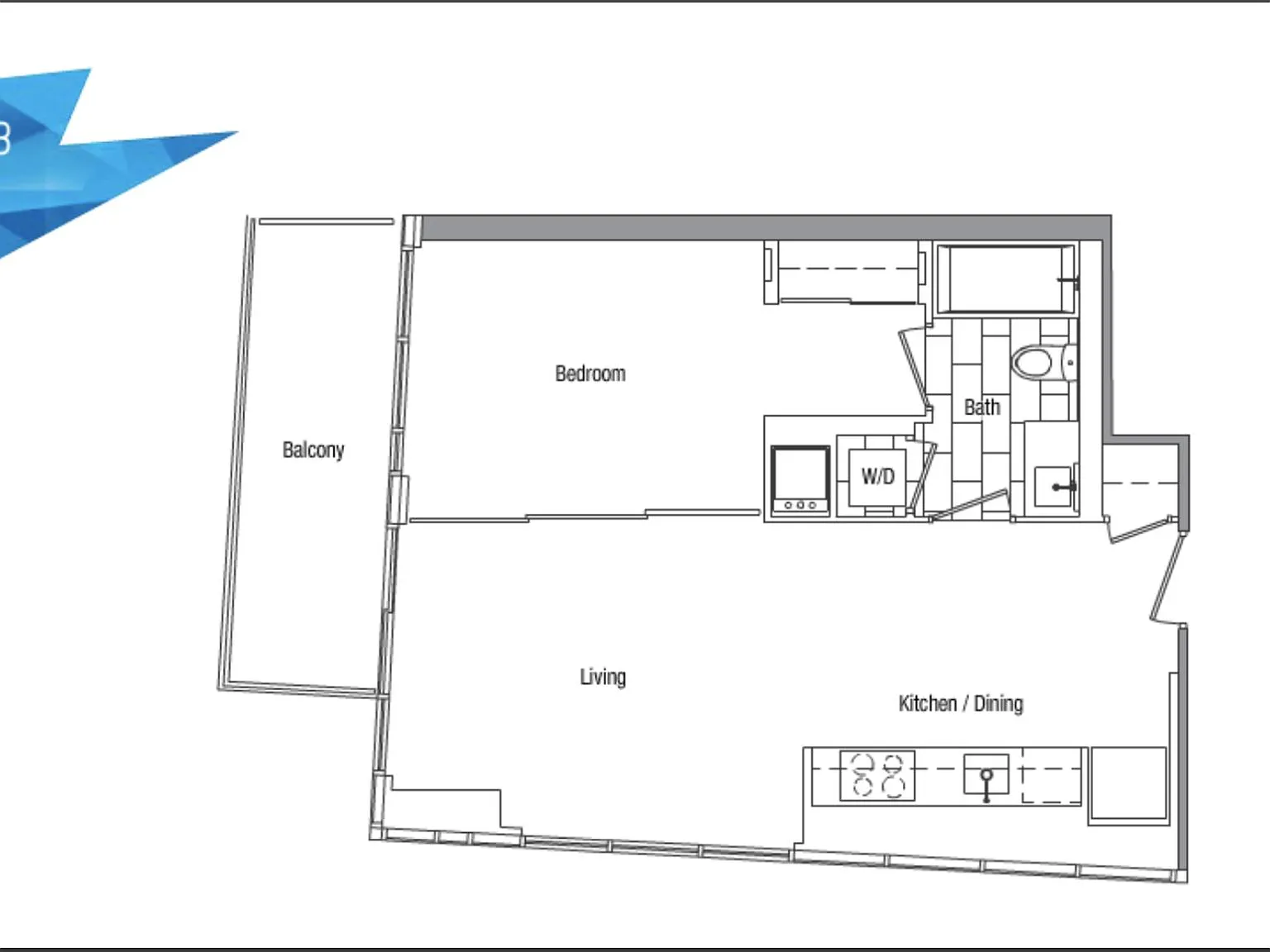 1 bed, 673 sqft, $2,500 — Photo 3