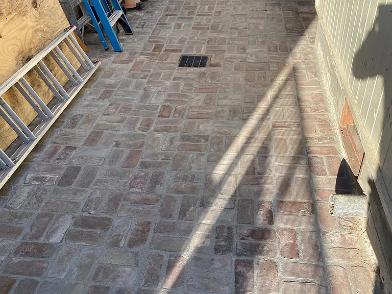 PRIVATE PATIO BUILT WITH BRICKS FROM ORIGINAL FOUNDATION OF OTHER BUILDINGS ON VINEGAR HOUSE PROPERTY!