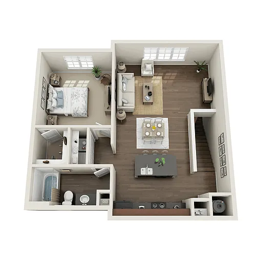 Floor plan One Bedroom, One Bath