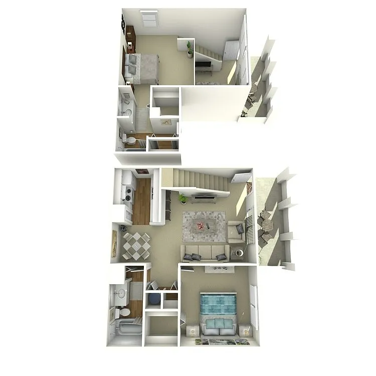 Floor plan 1BR + Loft