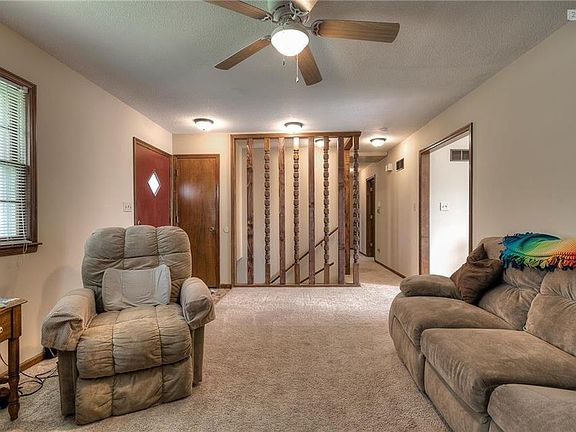 The living room view from the fireplace.