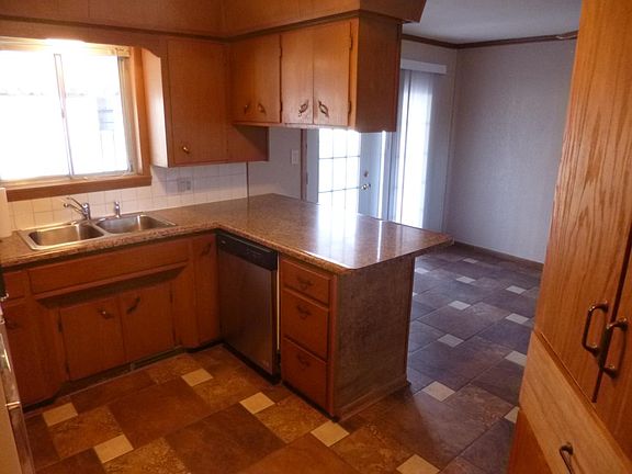 Kitchen looking into dining room