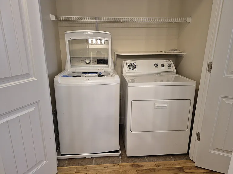 Laundry located in upstairs hallway (washer and dryer in unit)