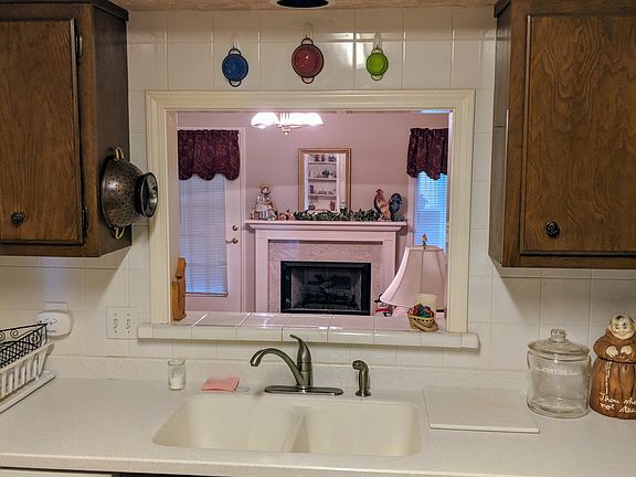 View from kitchen into den