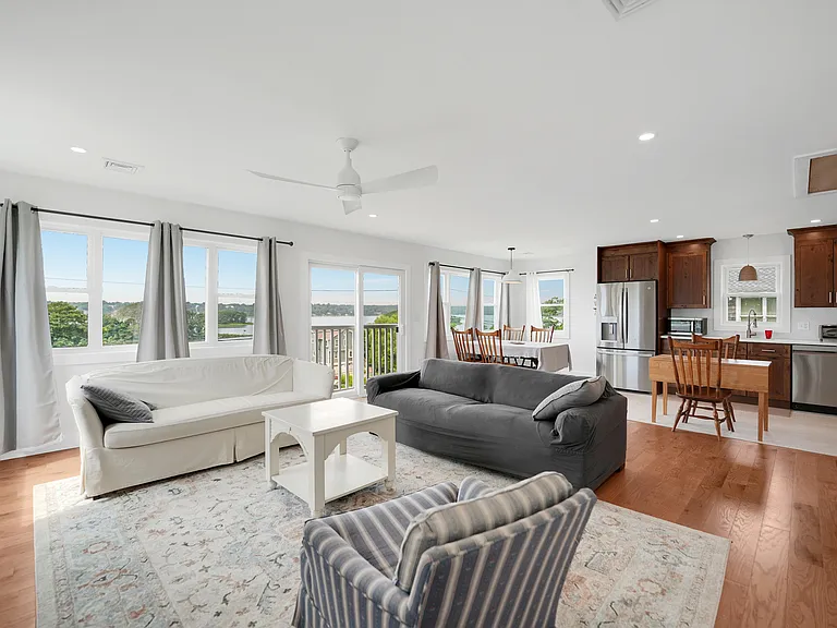 Living Room with view of the Westport River on second level of the house.