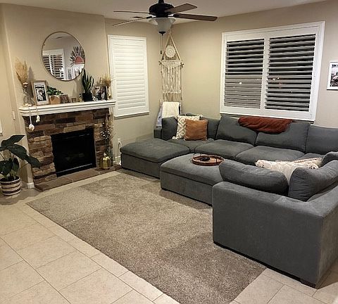 Living room with gas fireplace