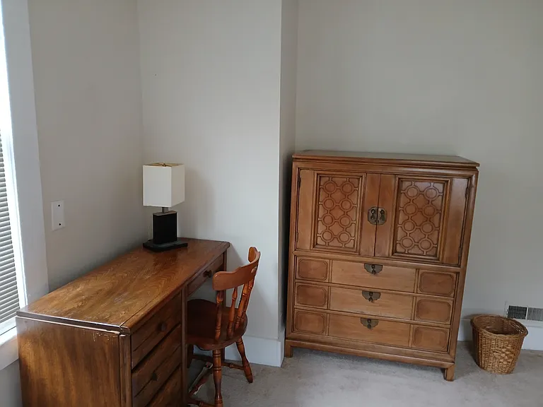 Bedroom desk and cabinet