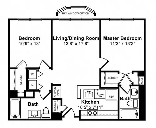 Floor plan 2 Bed/2 Bath-Dorchester