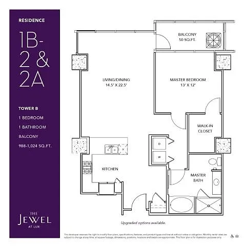 Floor plan 1B-2 2A
