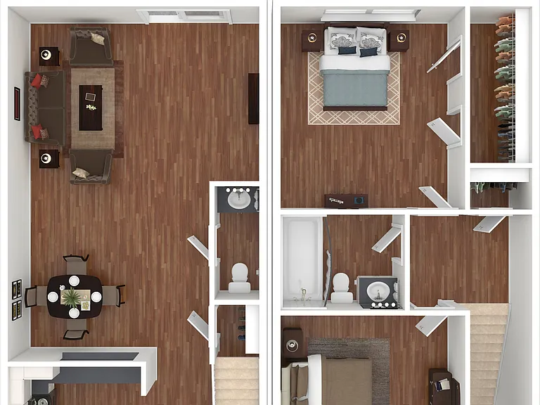 2 Bedroom, 1.5 Bathroom 2 Bedroom, 1.5 Bathroom