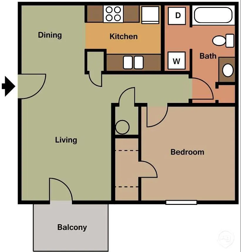 Floor plan 1 Bedroom