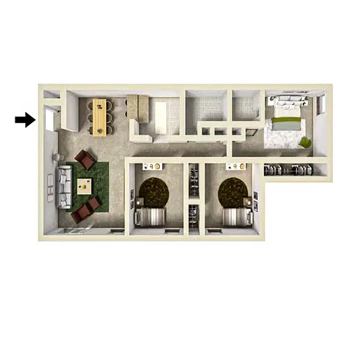 Floor plan Estherwood - 3 Bed / 1.5 Bath