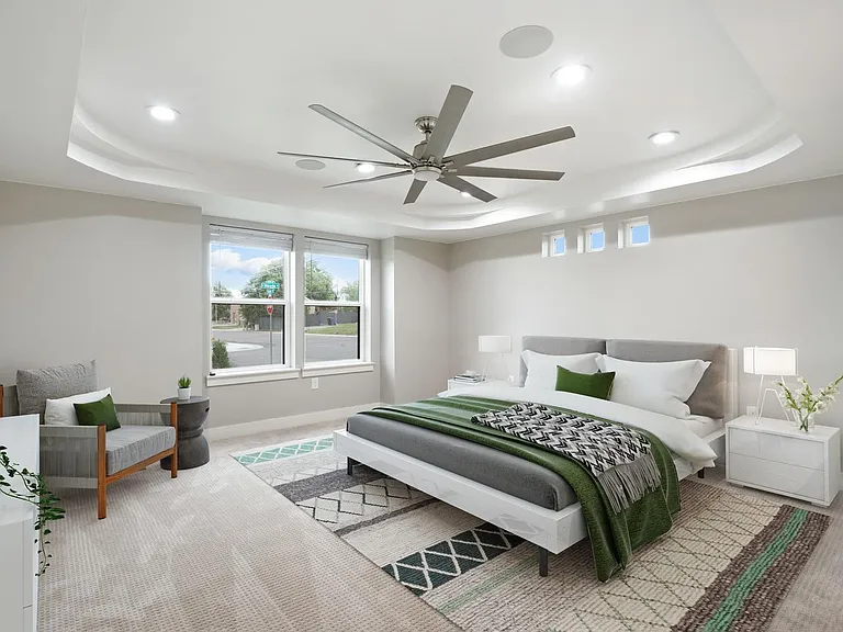 Bedroom 1. This image shows a virtually furnished space. Bedrooms come unfurnished.