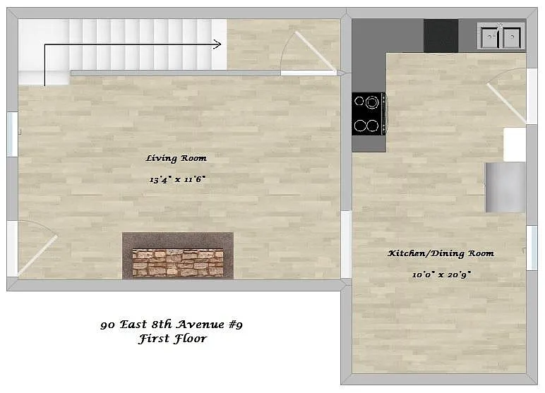 Floor Plan - 1st Floor - 90 E 8th Ave #9