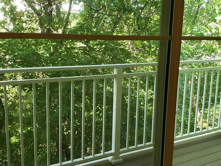 View of private balcony out the bedroom window
